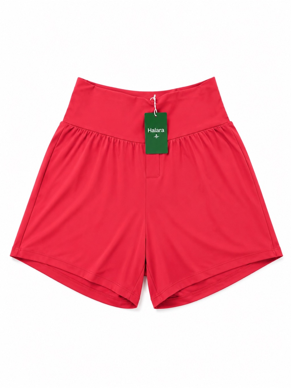 Halara SoftlyZero Airy Super High Waisted 2-in-1 Yoga Shorts 5” Red